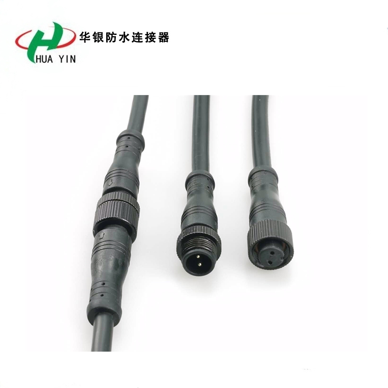 HUA YIN IP67 Male Female Car Cable Metal Connector for LED Light