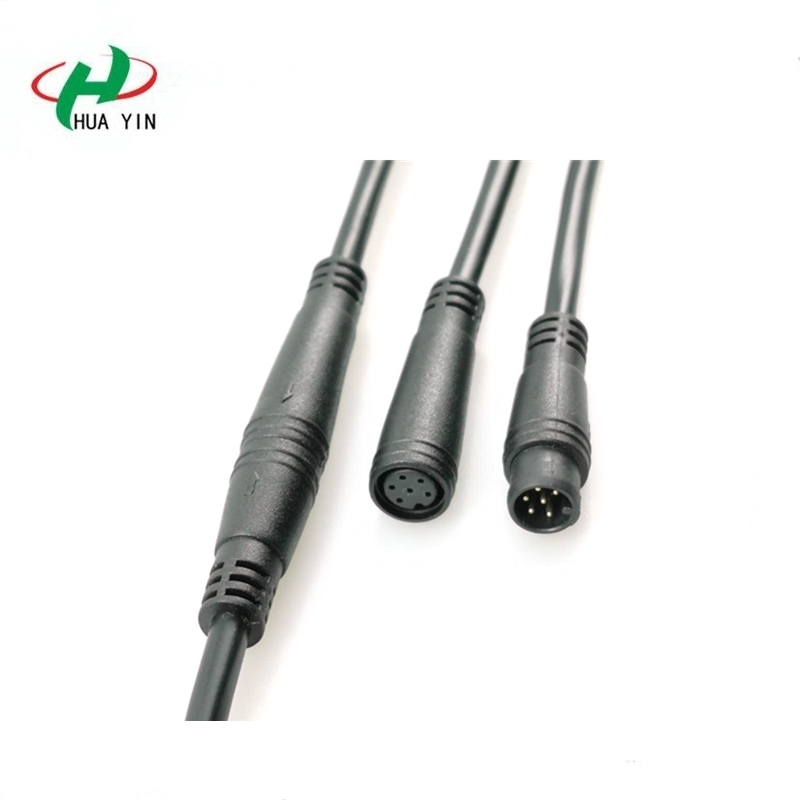 M8 6PIN  PVC  IP66 male female electric bike  Waterproof  cable Connector plug