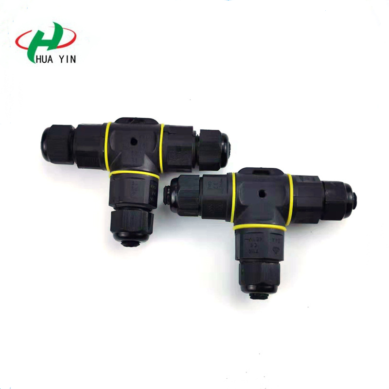 M20  3PIN  P67 Led Power Cable Splitter Electrical Waterproof Screw Fixing T Type Connector