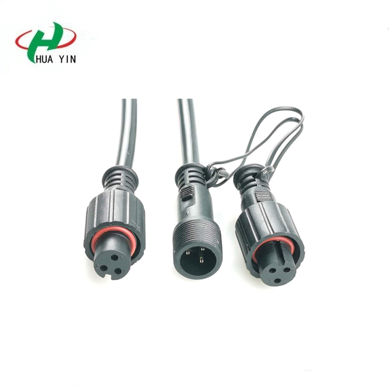 Manufacturers supply 3 core male and female docking waterproof line lithium battery waterproof plug line agricultural operation cable