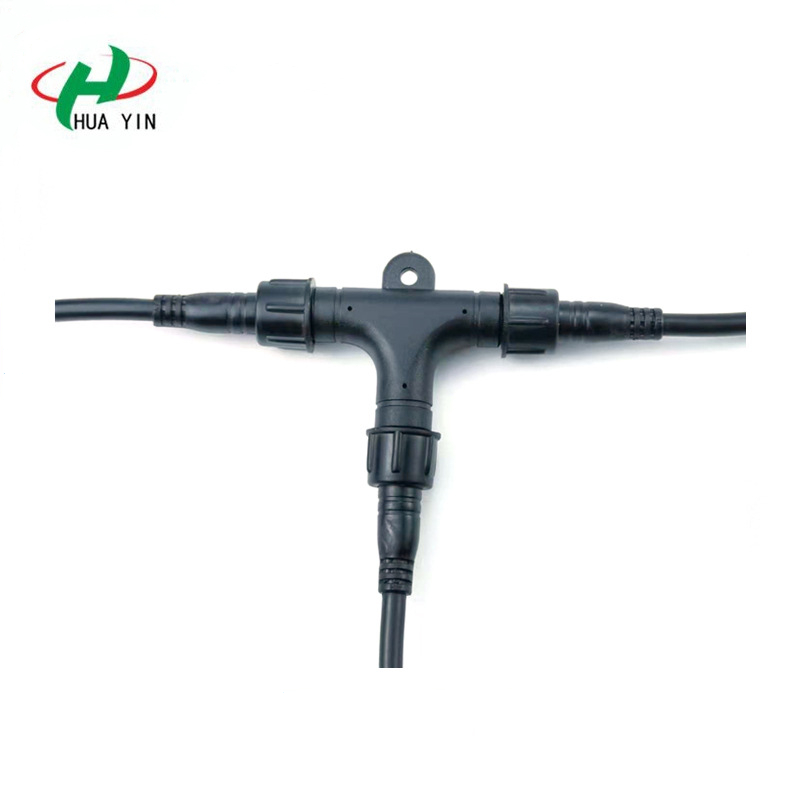 Professional manufacturers supply T type three-way waterproof plug wire, waterproof connector wire, male and female head waterproof plug