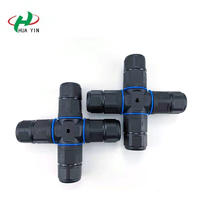 IP68 Waterproof Connector 4Pin Electrical Terminal Adapter Wire Connector Cross Straight for Outdoor Lighting Connectors