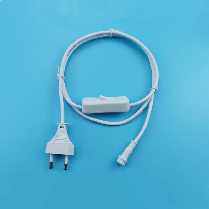 High Quality EU 2pin VDE Standard white power extension cord  european standard power plug