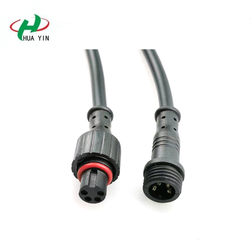4 pin plastic cable connector 4core waterproof connector with 22AWG wire